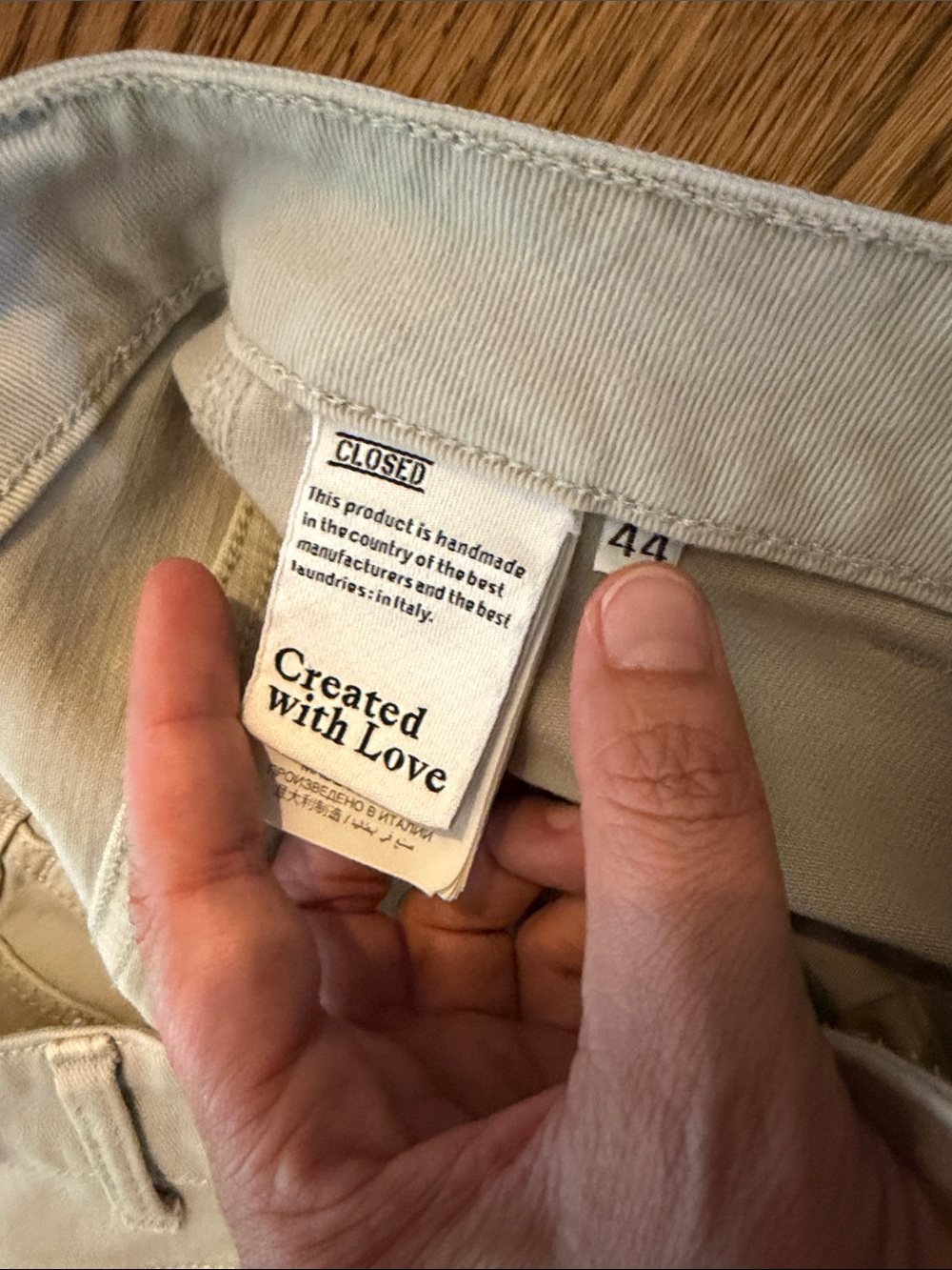 Closed Italian Denim High-Waist Cream organic denim pants 44 (US 28) - Picture 5 of 10